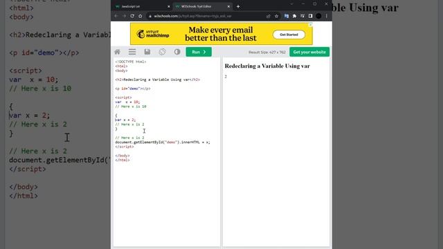 10_JS JavaScript Let. Ключевое слово let. JavaScript Tutorial w3schools.com. отличие от var и cons смотреть онлайн