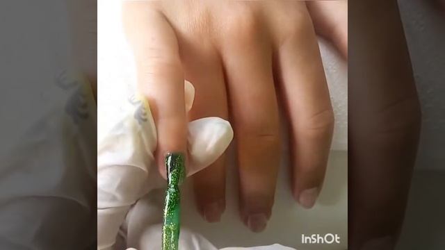 Покрытие в зелёных тонах, маникюр девочке- подростку??