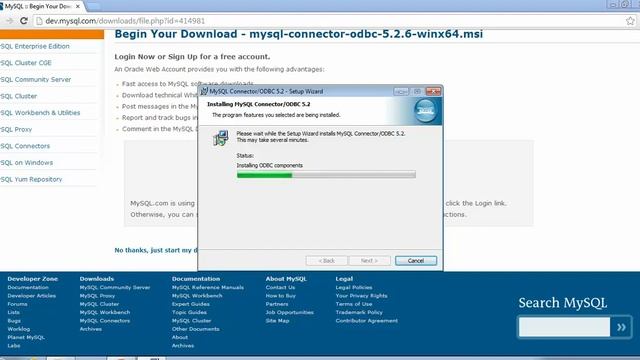 Connect to MySQL using ODBC on Windows 7 смотреть онлайн