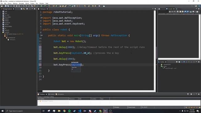 Java Robot Basic Tutorial | Key Presses and Delays смотреть онлайн