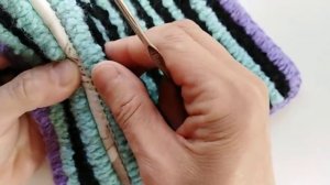 Коврики крючком из пряжи разной толщины с использованием основы ПВХ▪carpets made from yarn residues