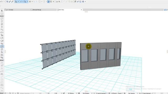 Навесная стена в ArchiCad. Спайдерная система остекления в ArchiCad смотреть онлайн