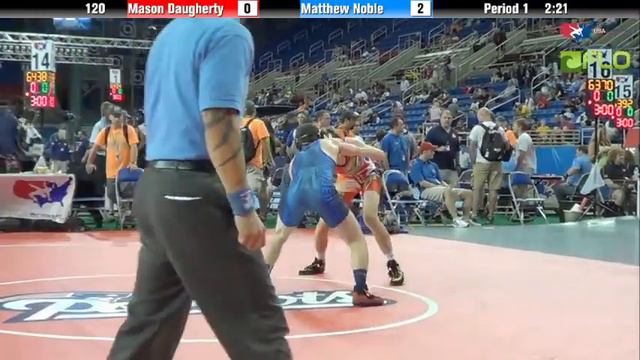 Cadet 120 - Mason Daugherty (Ohio) vs. Matthew Noble (New Jersey) смотреть онлайн