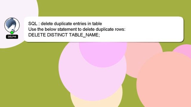 SQL : delete duplicate entries in table смотреть онлайн