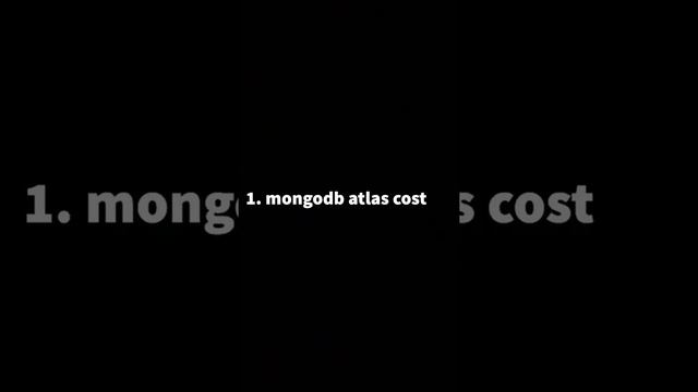 mongodb atlas cost смотреть онлайн