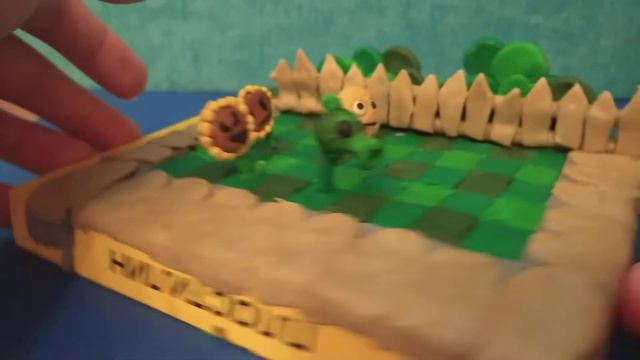 Растения против зомби из пластилина