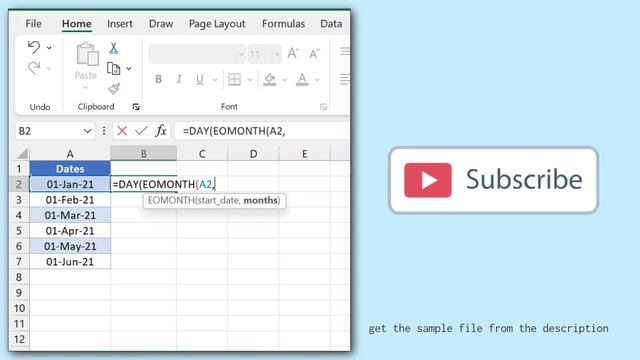 Total Number of Days in a Month | Excel Formula | Learn Excel смотреть онлайн