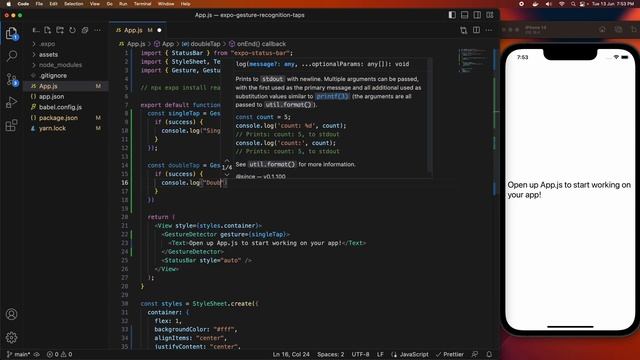 Tap and Double Tap Gesture Recognition using React Native Gesture Handler for iOS and Android Apps смотреть онлайн