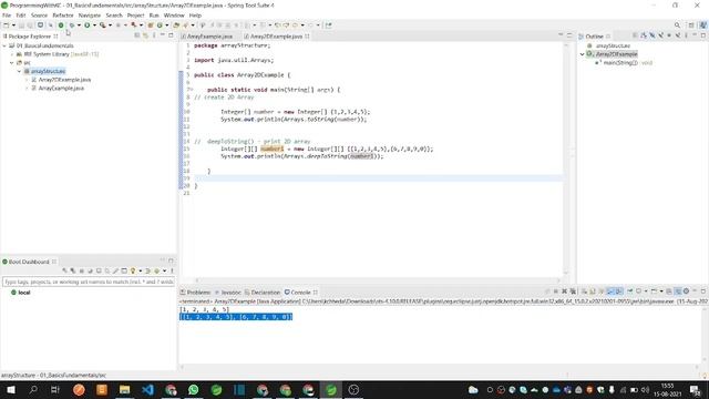 print 2d Array how to print array using for loop in java toString method integer string data type смотреть онлайн