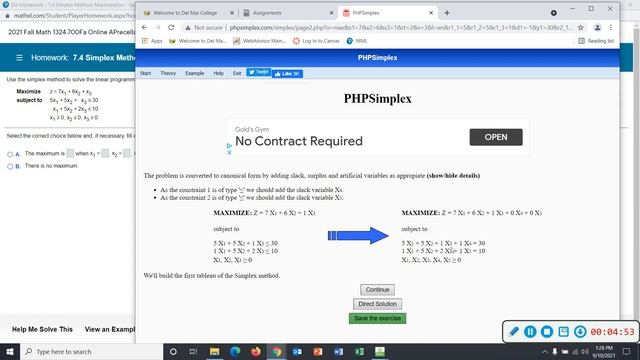 Using phpsimplex for simplex method смотреть онлайн