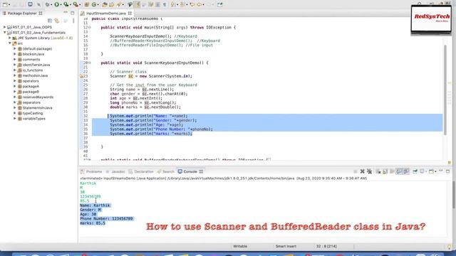 # 38 How to use Scanner & BufferedReader class in Java? | Scanner & BufferedReader|Java | RedSysTec смотреть онлайн