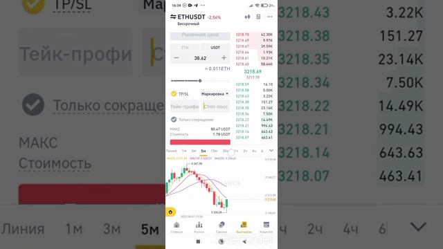 Торговля фьючерсами Binance с телефона для новичков #бинанс смотреть онлайн