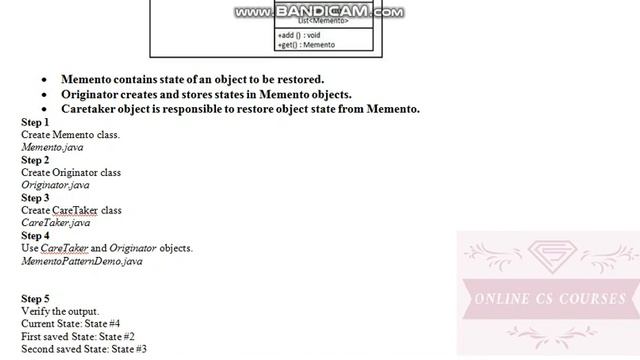 Software Engineering II Design Patterns Parts 30 Memento Pattern 2 of 2 смотреть онлайн