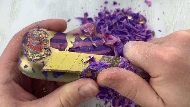 ASMR Soap- Резка сухого крашенного мыла. Cutting Dry Painted Soap/ Soap From Microwave #soapasmr