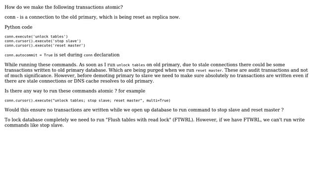 Databases: How to make transactions atomic in Mysql 5.6? смотреть онлайн