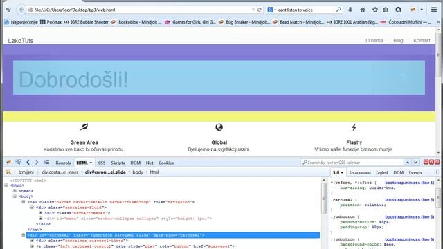 Bootstrap 3 za početnike - Web stranica 5.dio - Dodatni CSS смотреть онлайн