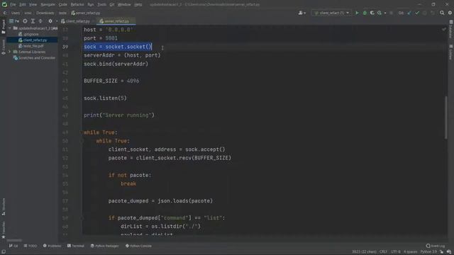 Server e Cliente TCP para envio e recebimento de arquivos (Python) смотреть онлайн