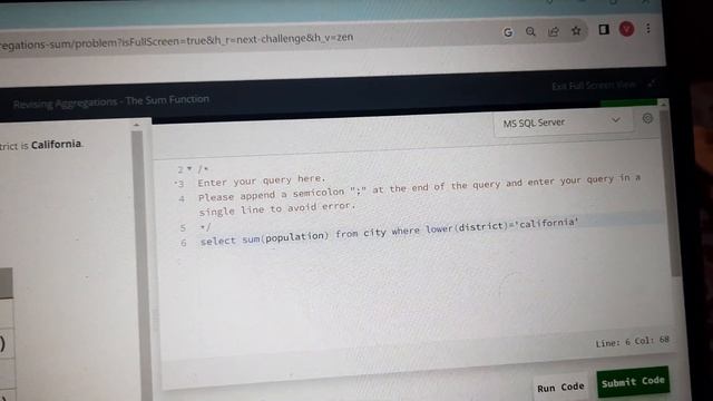 Sum Function in MS SQL Server | Hacker Rank Solution смотреть онлайн
