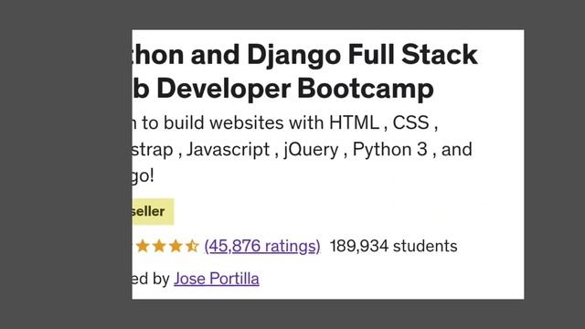 Python and Django Full Stack Web Developer Bootcamp смотреть онлайн