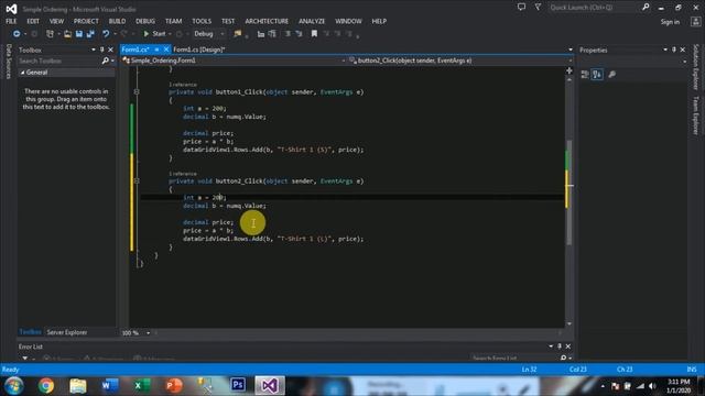 Ordering System using Visual Studio C# смотреть онлайн