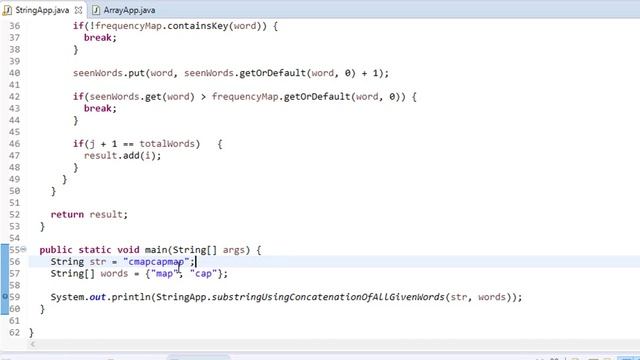 String - 16: Find Substrings formed using Concatenation of all given words смотреть онлайн