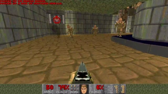 Doom ONE: Shorhell - an E2m1 remake by Briøche - UV MAX blind run - fun map! смотреть онлайн