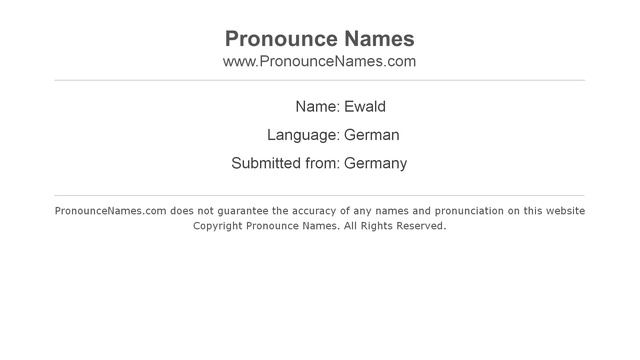 How to pronounce Ewald (Germany/German) - PronounceNames.com смотреть онлайн