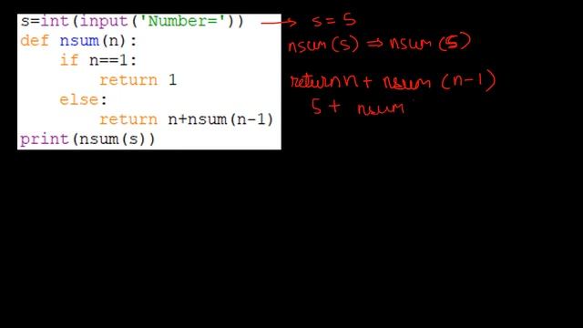 Sum of n natural numbers using Recursion in Python смотреть онлайн