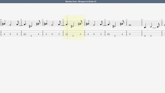 Machine Head - Message In A Bottle BASS GUITAR TAB смотреть онлайн