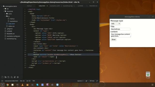 How to show native message boxes in Neutralinojs apps смотреть онлайн