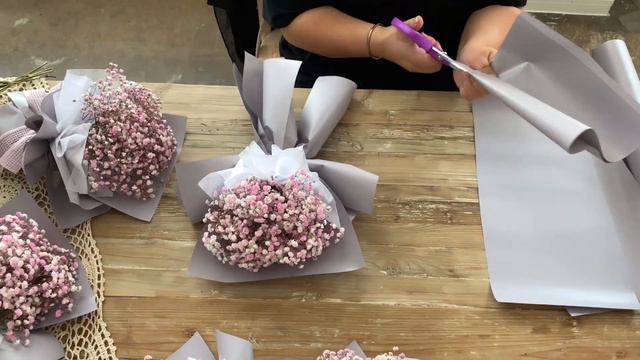 Gypsophila Bouquet wrapping display смотреть онлайн