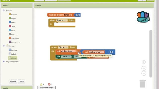 Appinventor Make A Timer Count Down