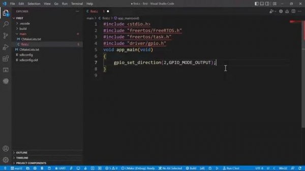 ESP32 (WROOM) First Program with VSCode Easy with FreeRTOS