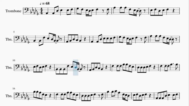 Trombone Sheet Music: How to play Therru's Song (Tales from Earthsea) by Tamiya Terashima смотреть онлайн
