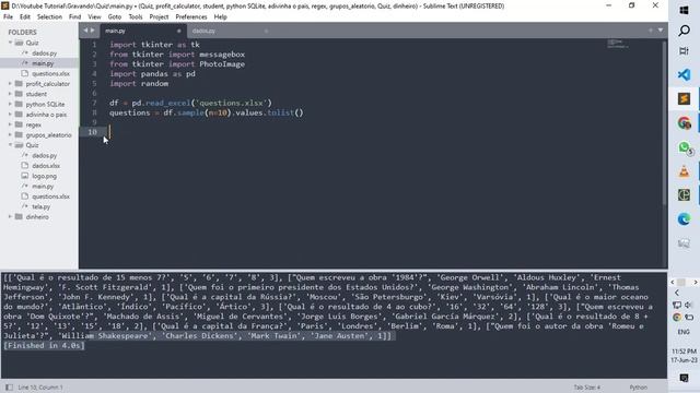 Como criar um Quiz em Python | Jogo de perguntas e respostas em Python Parte #02 смотреть онлайн