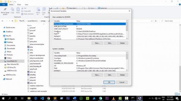 PHP is not recognized as an internal or external command, operable program or batch file [solved]