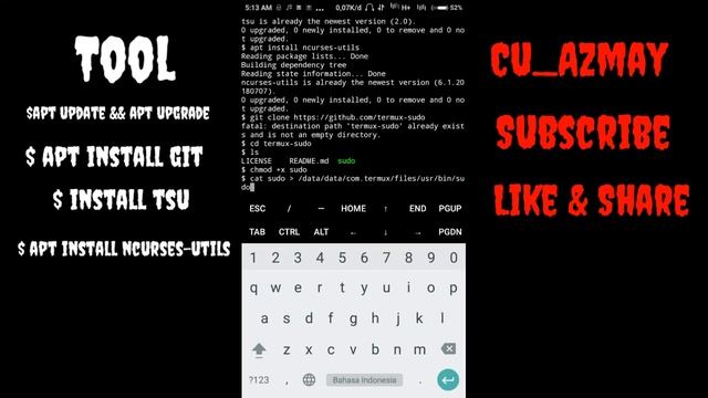 Tutorial install Sudo-Superuser di Termux смотреть онлайн