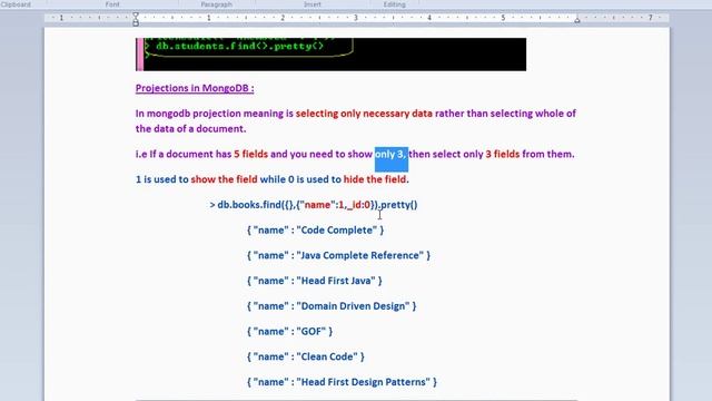 HOW TO USE PROJECTION IN MONGODB DEMO смотреть онлайн
