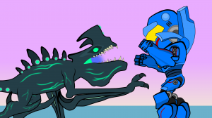 Битва Егеря Бродяги против Кайдзю Отачи | Анимация