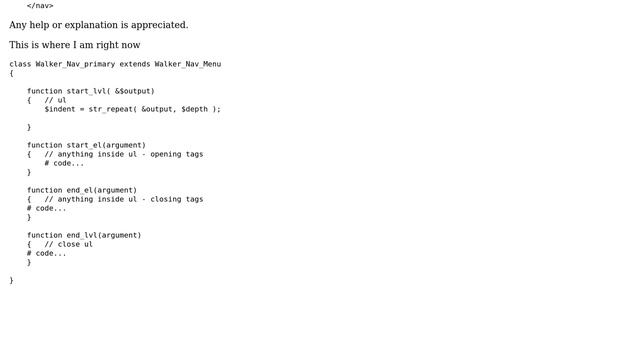 Wordpress: How to change the menu mark up with walker_nav_menu class? смотреть онлайн
