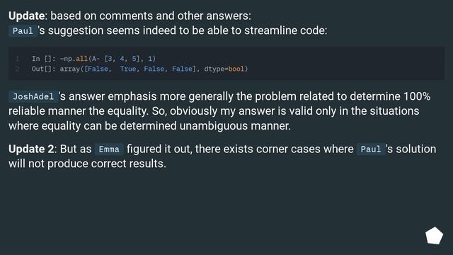 Pythonic way to test if a row is in an array смотреть онлайн