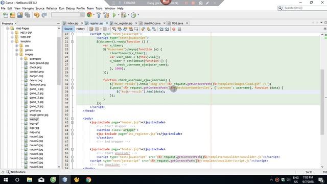 JSP Servlet - Web Game Mini - Bài 17: Register - Ajax Check Username Part 1 смотреть онлайн