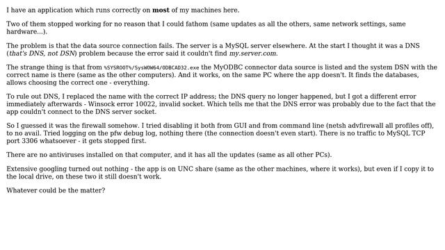 32-bit ODBC32 system DSN on Windows 10 apparently not able to access network смотреть онлайн