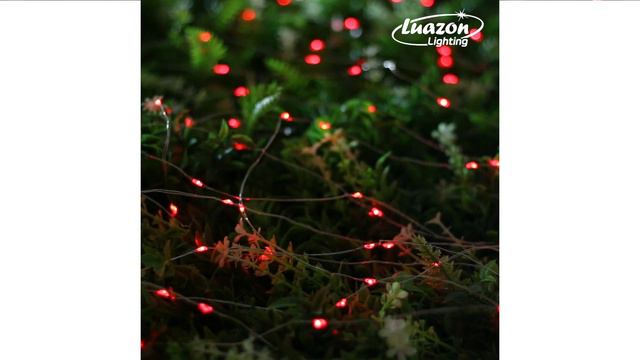 Гирлянда Нить 10 м роса, серебристая нить, 100 LED, свечение красное, 2 режима, солнечная батарея смотреть онлайн