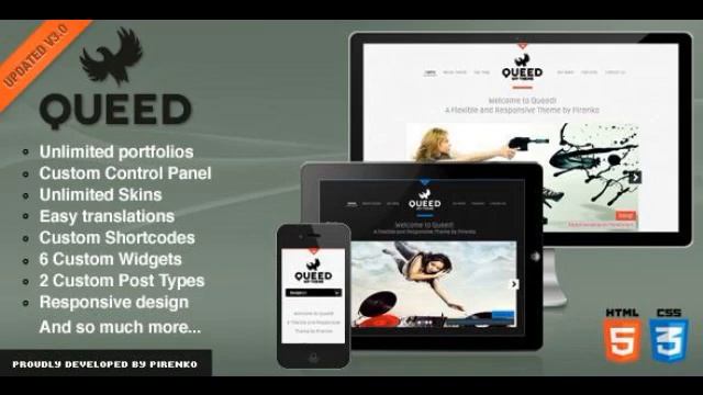 Preview Queed WordPress Theme Creative Creative - WordPress смотреть онлайн