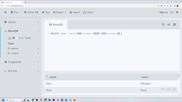 SQL: função Inner Join e o relacionamento entre tabelas смотреть онлайн