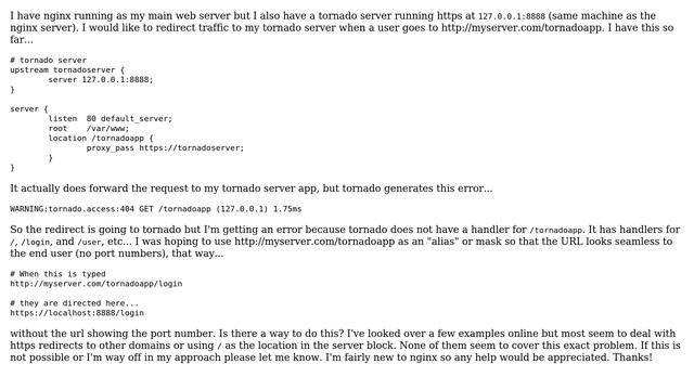 How to redirect nginx to tornado backend running https? смотреть онлайн