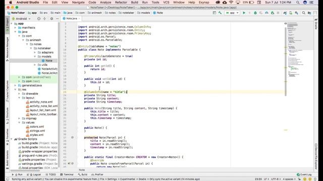Part 22 | Room Persistence Entities To Model Note.java смотреть онлайн