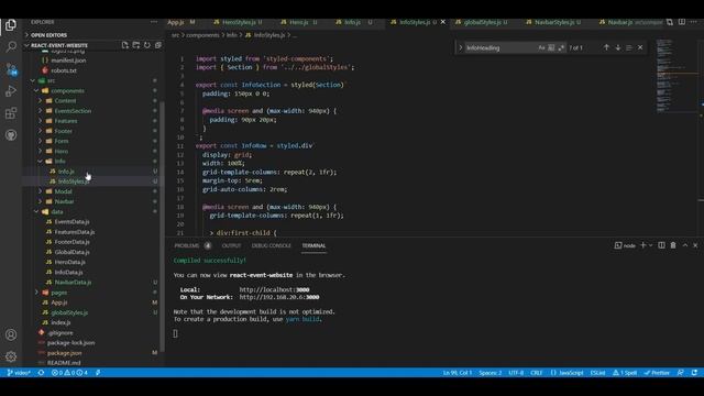 React Website with Custom Navbar - Styled Components, Animations, Router, Responsiveness, Hooks смотреть онлайн