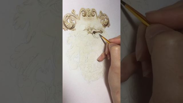 Рисую старинную ручку. Акварель. Watercolor. Мастер-класс акварель. смотреть онлайн